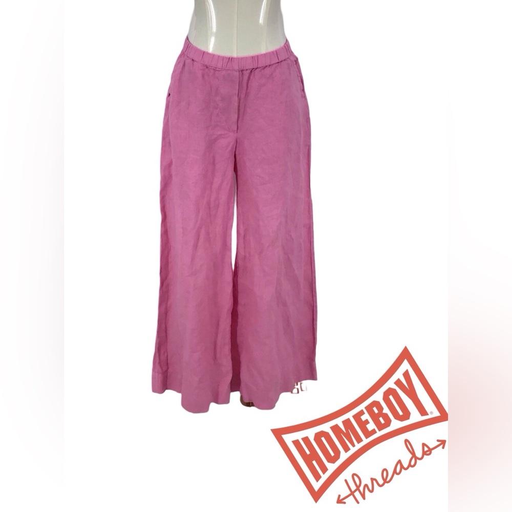 Frank & Eileen Pink Wide-Leg Pants with Elastic Waistband size XS